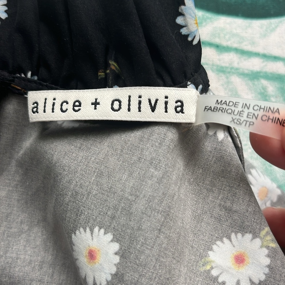 ALICE AND OLIVIA Henrietta Daisy Pattern Ruffled Cotton Blouse XS - Picture 6 of 11
